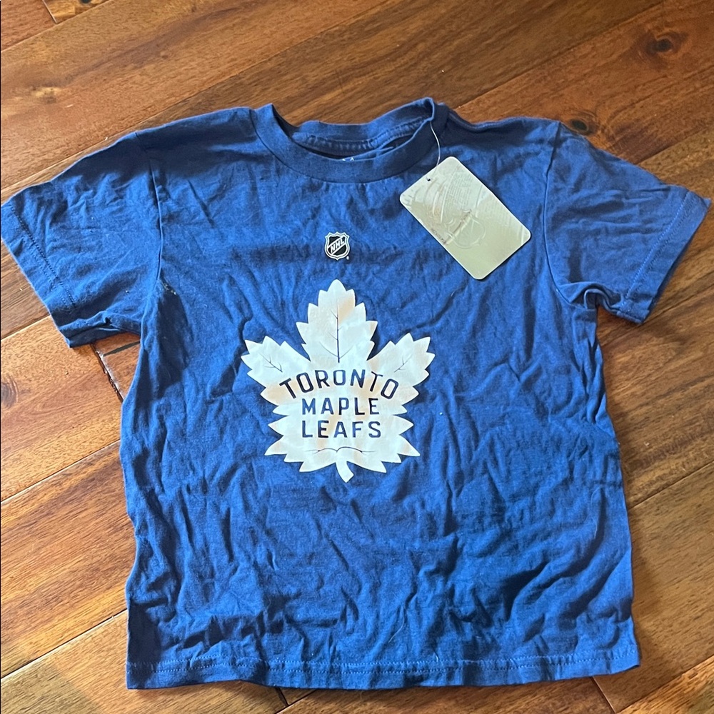 NHL Toronto Maple Leafs Kids Blue Tee with White Leaf Logo